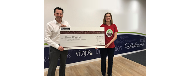 Hotpoint Food Cycle cheque presentation December 2018 - RC